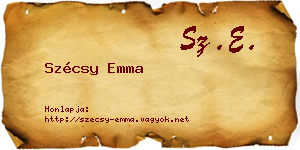 Szécsy Emma névjegykártya